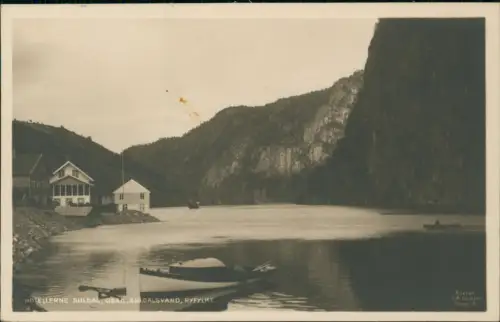 Norwegen Norge Hotellerne Suldal Osen Suldalsvand Ryfylke - Norge Fotokarte 1929
