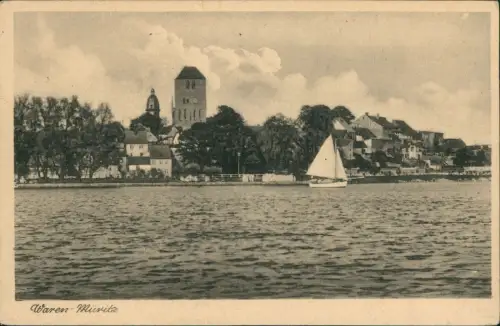 Ansichtskarte Waren (Müritz) Stadt 1947  gel. mit interssanten Stempel