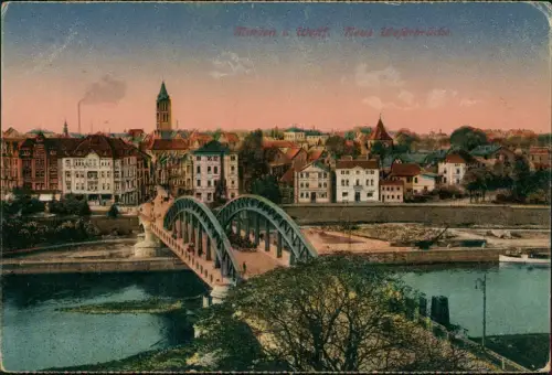 Ansichtskarte Bremen Neue Weserbrücke - Straßenblick 1916