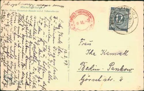 Krummhübel Karpacz Prinz-Heinrich-Baude im Winter Riesengebirge 1947