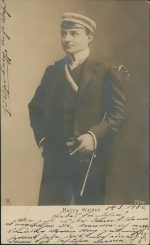 Ansichtskarte  Theater Schauspieler Harry Walden als Student Fotokarte 1908