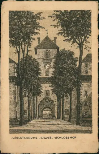 Augustusburg Erzgebirge Augustusburg Schloßhof - Künstlerkarte 1922