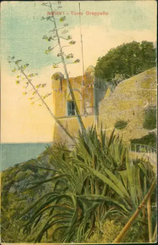 Cartolina Nervi-Genua Genova (Zena) Torre Grappallo 1924