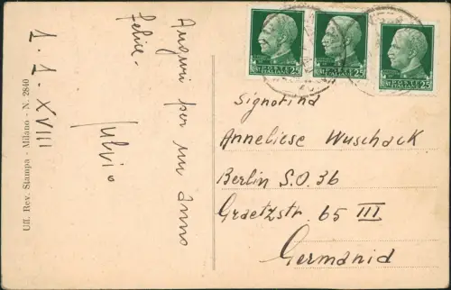 Cartolina Nervi-Genua Genova (Zena) Torre Grappallo 1924