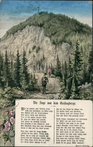 Geising-Altenberg (Erzgebirge) Geisingberg - Die Sage - Künstlerkarte 1914