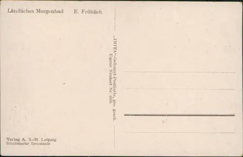 Ansichtskarte  Ländliches Morgenbad Künstlerkarte Erotik 1912
