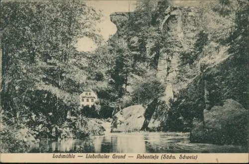 Ansichtskarte Lohmen (Sachsen) Lochmühle Liebethalergrund 1913
