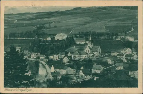 Ansichtskarte Wiesa Erzgebirge-Wiesenbad Stadtpartie 1927
