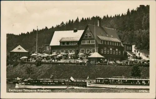 Ansichtskarte Lauenhain-Mittweida Zschopautalsperre Restaurant Schiffe 1956