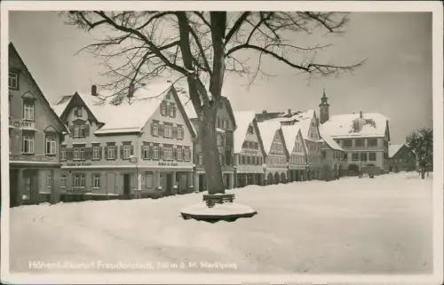 Ansichtskarte Freudenstadt Marktplatz im Winter 1937