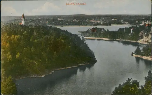 Postcard Saltsjöbaden Stadtblick 1917  Servige