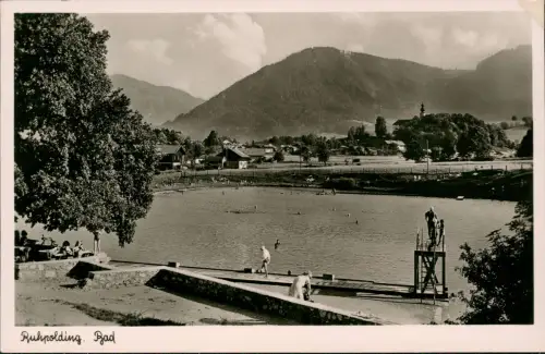 Ansichtskarte Ruhpolding Schwimmbad Sprungturm 1940