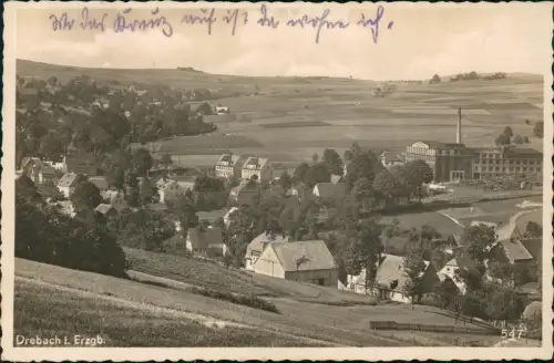 Ansichtskarte Drebach (Erzgebirge) Stadtpartie Fabrik 1941