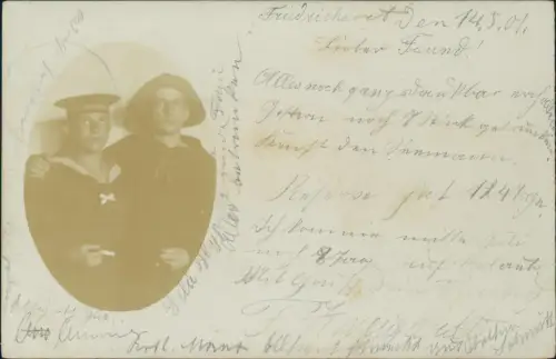 Ansichtskarte Friedrichsort-Kiel Seeleute Marine 1901