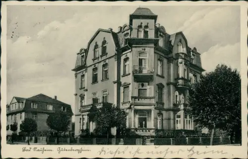 Ansichtskarte Bad Nauheim Straßenpartie - Eckhaus 1938