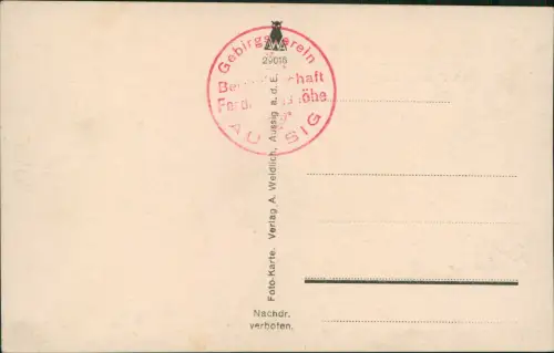 Postcard Aussig Ústí nad Labem Ferdinandshöhe Brücke Dampfer 1930