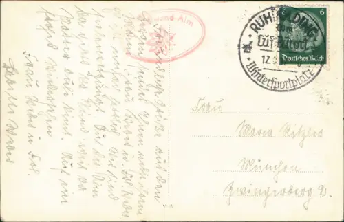 Ansichtskarte Ruhpolding Hörndl Alm 1400m, 1937