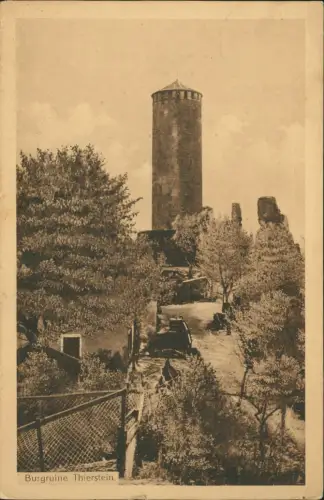 Ansichtskarte Thierstein (Fichtelgebirge) Burgruine 1916  gel. Feldpost