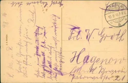 Ansichtskarte Thierstein (Fichtelgebirge) Burgruine 1916  gel. Feldpost