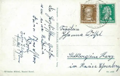 Lot 5 Ansichtskarten Rathen Basteifelsen (Sächsische Schweiz) 1950