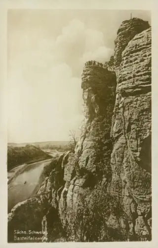 Lot 5 Ansichtskarten Rathen Basteifelsen (Sächsische Schweiz) 1950
