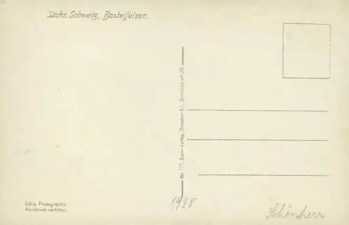 Lot 5 Ansichtskarten Rathen Basteifelsen (Sächsische Schweiz) 1950