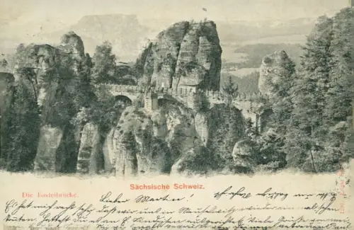 Lot 12 Ansichtskarten Rathen Basteibrücke - Sächsische Schweiz 1920