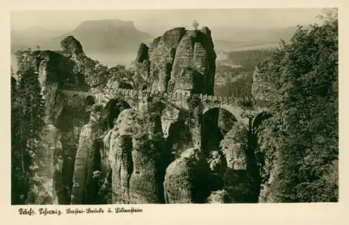 Lot 12 Ansichtskarten Rathen Basteibrücke - Sächsische Schweiz 1920