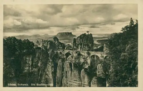 Lot 12 Ansichtskarten Rathen Basteibrücke - Sächsische Schweiz 1920