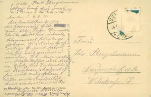 Lot 12 Ansichtskarten Rathen Basteibrücke - Sächsische Schweiz 1920