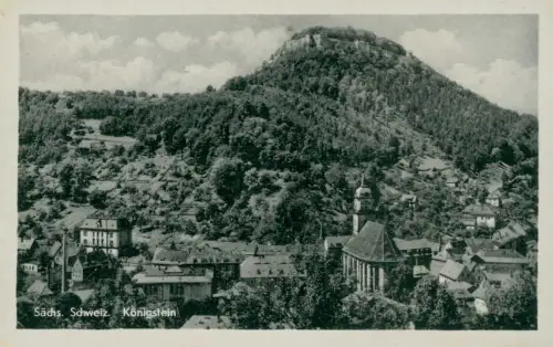 Lot 4 Ansichtskarten Königstein (Sächsische Schweiz) mit Ort und Festung 1960