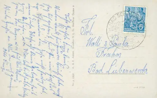 Lot 4 Ansichtskarten Königstein (Sächsische Schweiz) mit Ort und Festung 1960