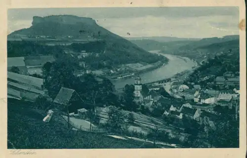 Lot 4 Ansichtskarten Königstein (Sächsische Schweiz) mit Ort und Festung 1960