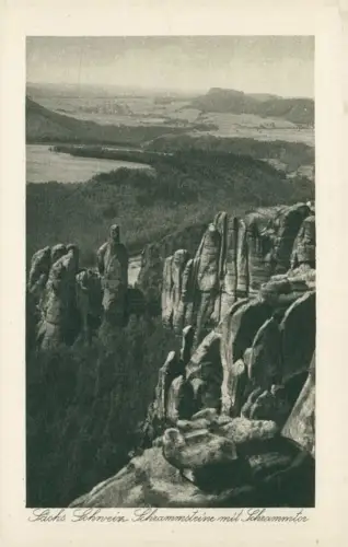 Lot 3 Ansichtskarten .Sachsen Pfaffenstein, Barbarina, Schrammsteine, Sächsische Schweiz 1950