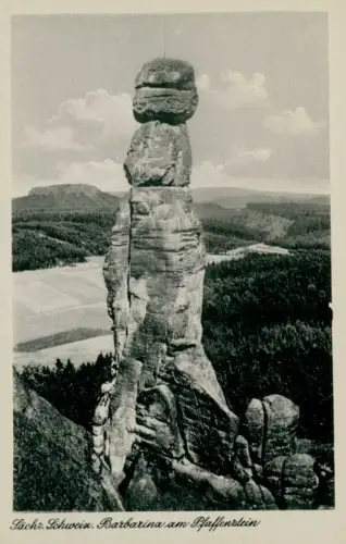 Lot 3 Ansichtskarten .Sachsen Pfaffenstein, Barbarina, Schrammsteine, Sächsische Schweiz 1950