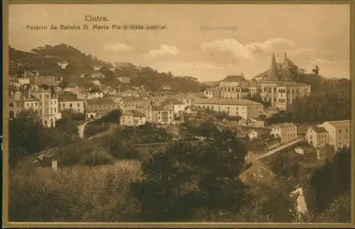 Postcard Sintra Cintra Palacio da Rainha 1915 Gold Goldrand