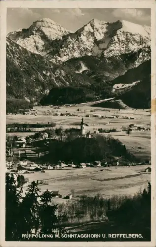 Ansichtskarte Ruhpolding Panorama-Ansicht m. Sonntagshorn u. Reiffelberg 1930