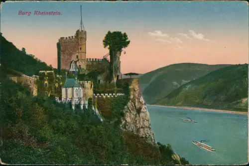 Ansichtskarte Bingen am Rhein Burg Rheinstein am Rhein 1920