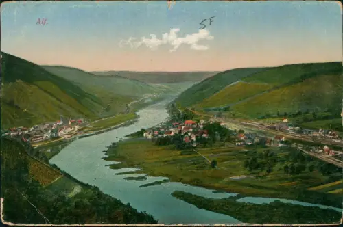Ansichtskarte Alf (Mosel) Panorama Ansicht Ortsansichten an der Mosel 1924