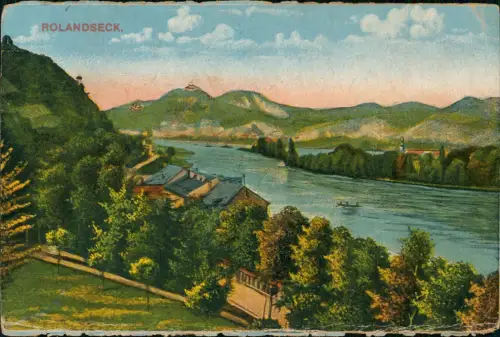 Ansichtskarte Rolandseck-Remagen Panorama-Ansicht Partie am Rhein 1924