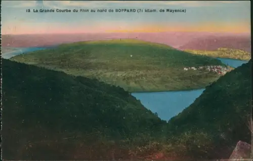 Boppard Panorama-Ansicht La Grande Courbe du Rhin au nord de BOPPARD 1910