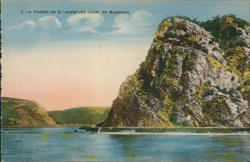 Ansichtskarte Sankt Goar Rheintal an der Loreley Le Rocher de la Lorelei 1906