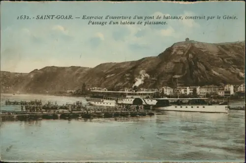 Ansichtskarte Sankt Goar Ortsansicht Rhein Schiff Dampfer Anlegestelle 1926