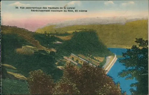 Sankt Goar Rheintal an der Loreley, Loreley-Blick zum Rhein 1910