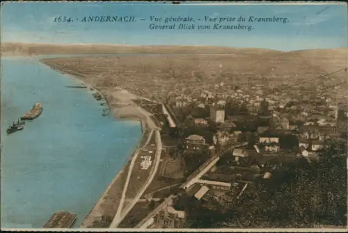 Ansichtskarte Andernach Panorama-Ansicht General Blick vom Kranenberg 1920