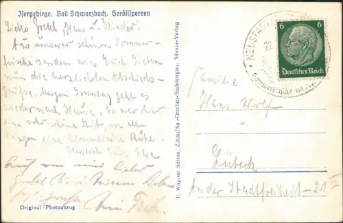 Bad Schwarzbach-Bad Flinsberg Czerniawa-Zdrój Świeradów-Zdrój Geröllsperren 1930