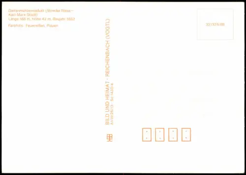 Ansichtskarte Riesa Dietenmühlenviadukt (Strecke Riesa - Chemnitz) 1988