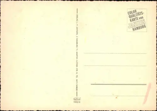 Scherzkarte aus dem Urlaub, Chef mit hübscher Rothaariger 1970