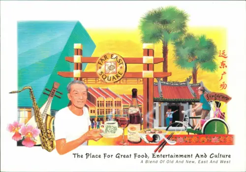 Postcard Singapur Far East Square Lokalität (Werbekarte) 2000
