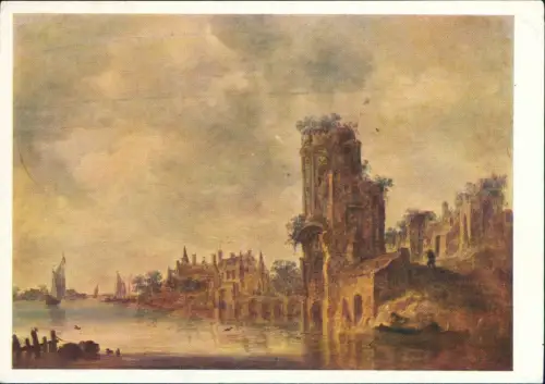 Künstlerkarte (Russland) Jan van Goyen Landscape with a River 1968